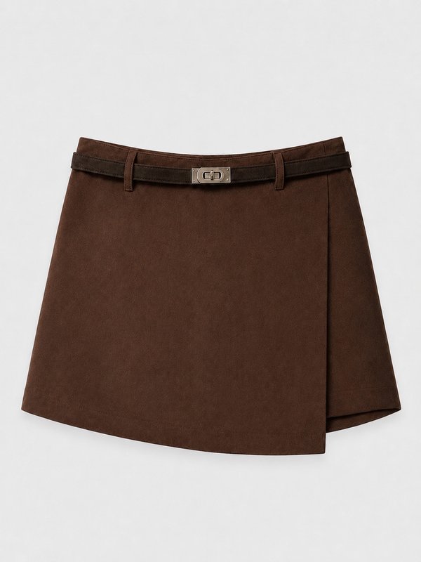Falda Short Suede Mocha