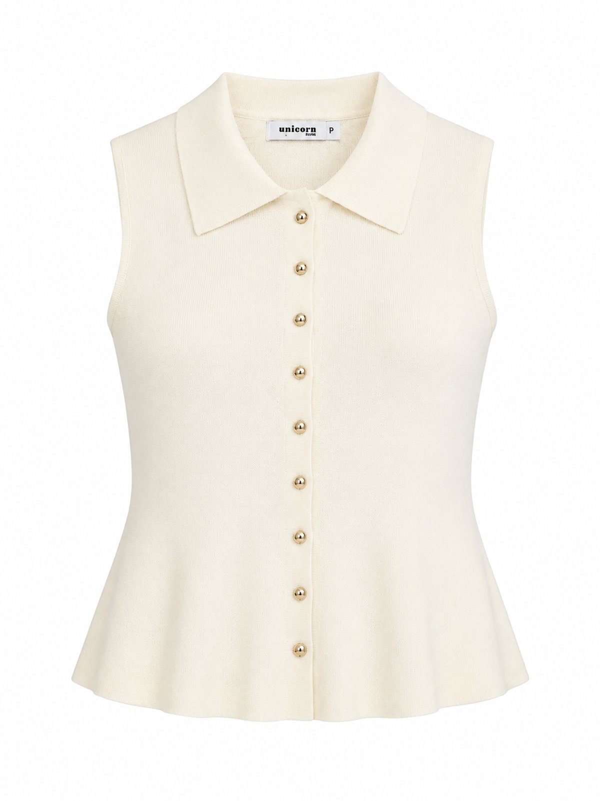 Blusa Knit Peplum Ivory  - 2