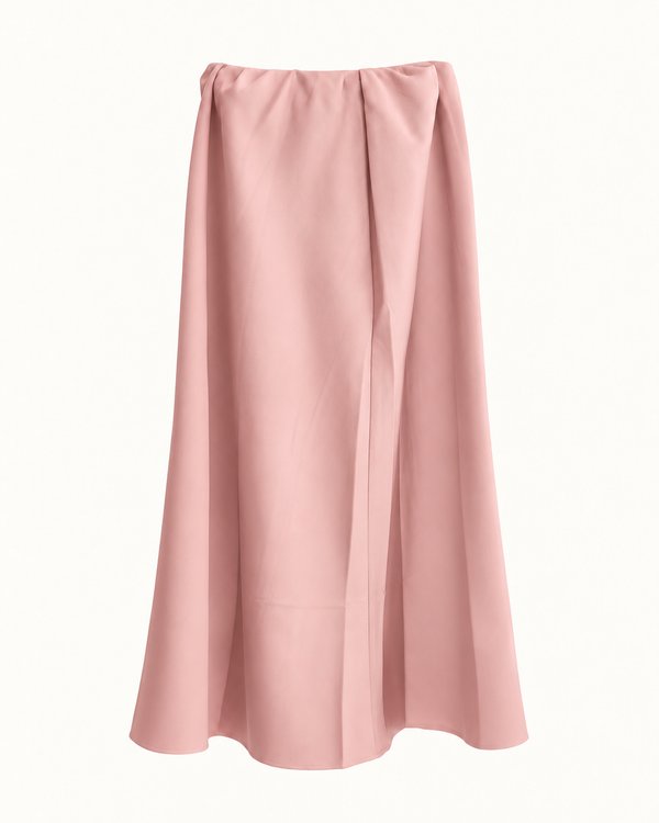 Falda Satinada Rosa Empolvado
