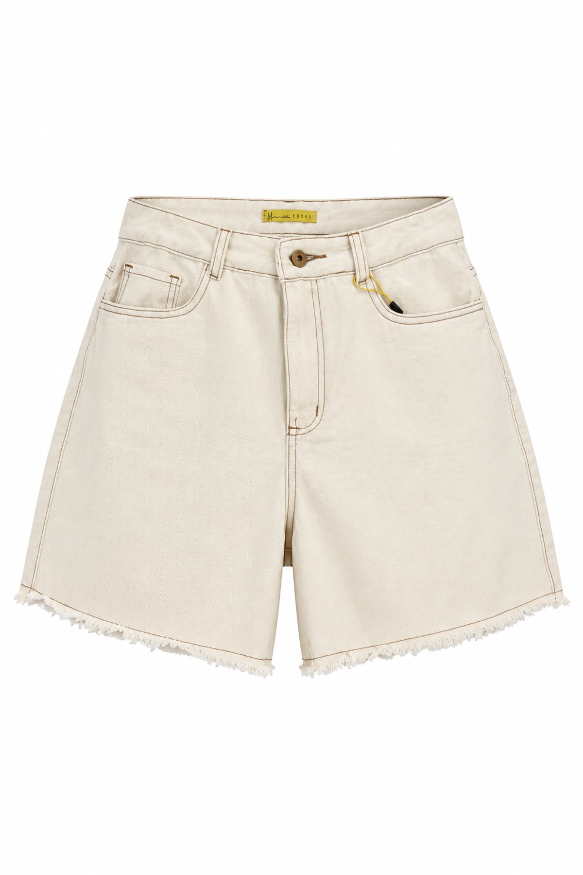 Bermuda Denim Ivory con Flecos - 2