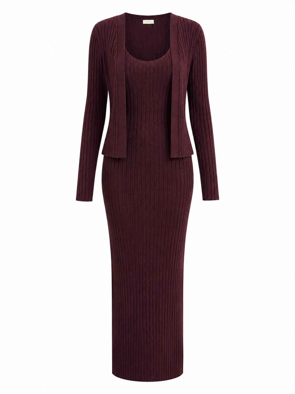 Vestido midi Borgoña  - 2