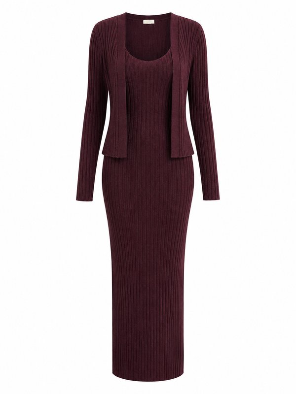 Vestido midi Borgoña 