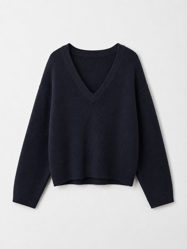 Sweater Cuello V Azul Marino