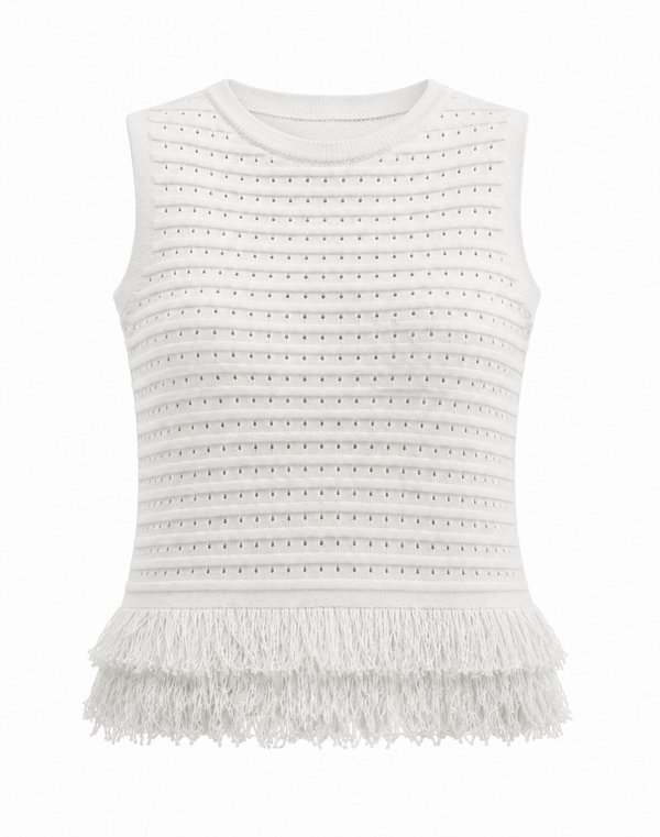 Top Knit Flecos Ivory 