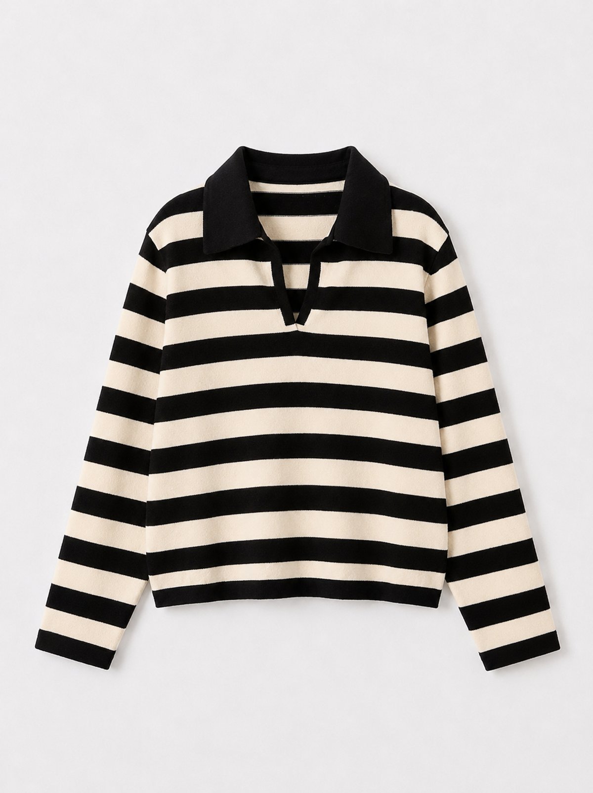Sweater Rugby Rayado Negro & Crudo - 2