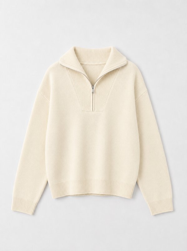 Sweater Half Zip Crudo