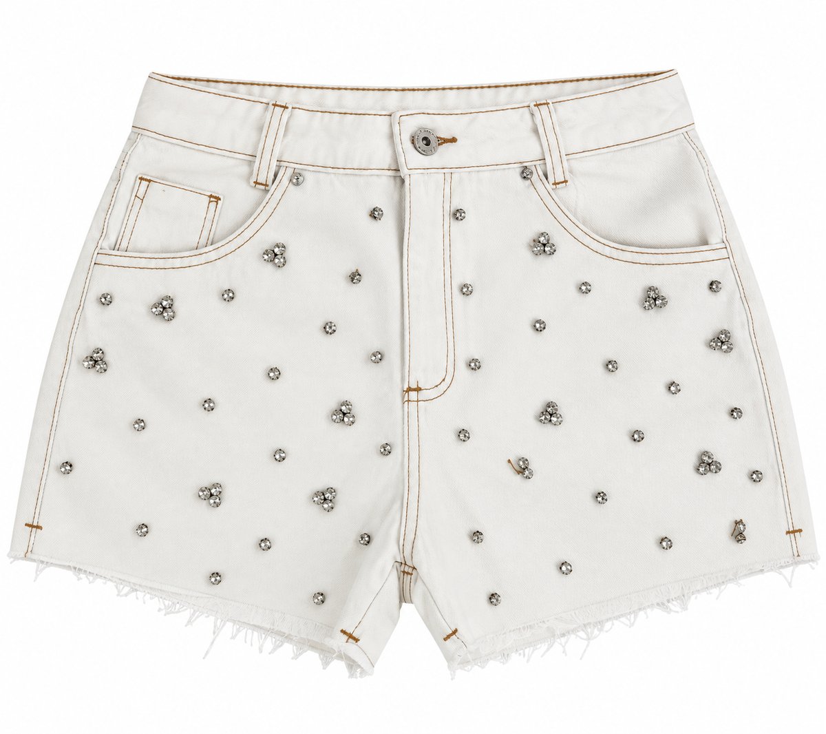 Short Denim Blanco Strass - 2