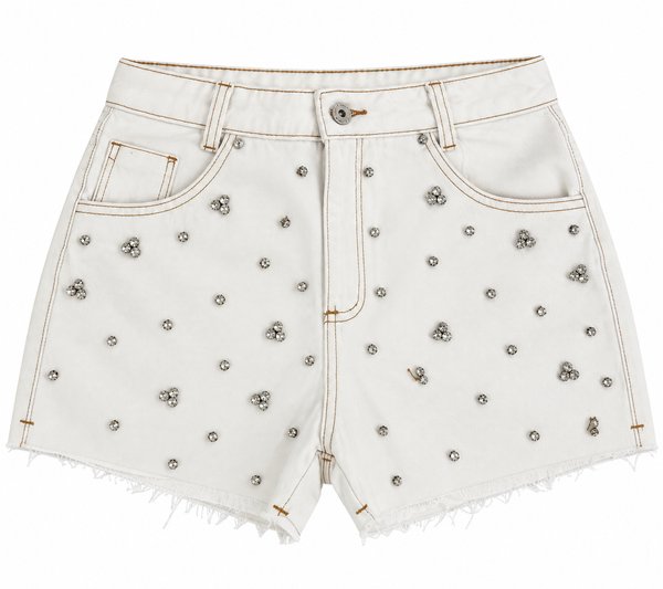 Short Denim Blanco Strass