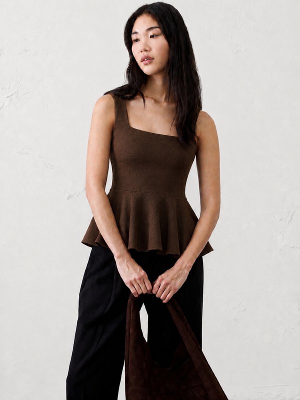Espresso Peplum Top