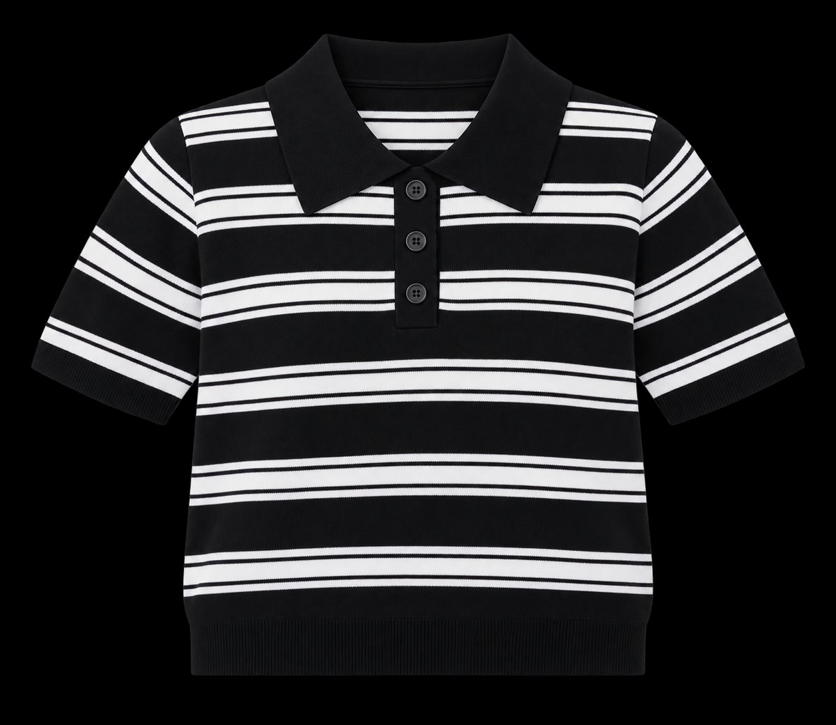 Polo Tejido Rayado Black & White - 2