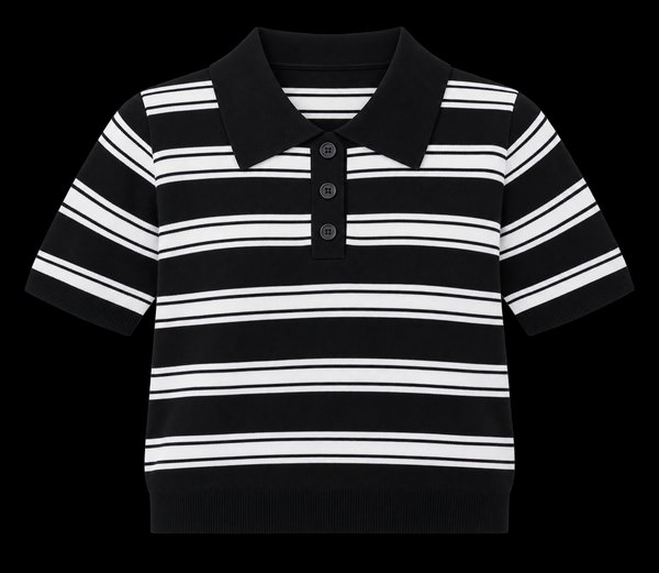 Polo Tejido Rayado Black & White