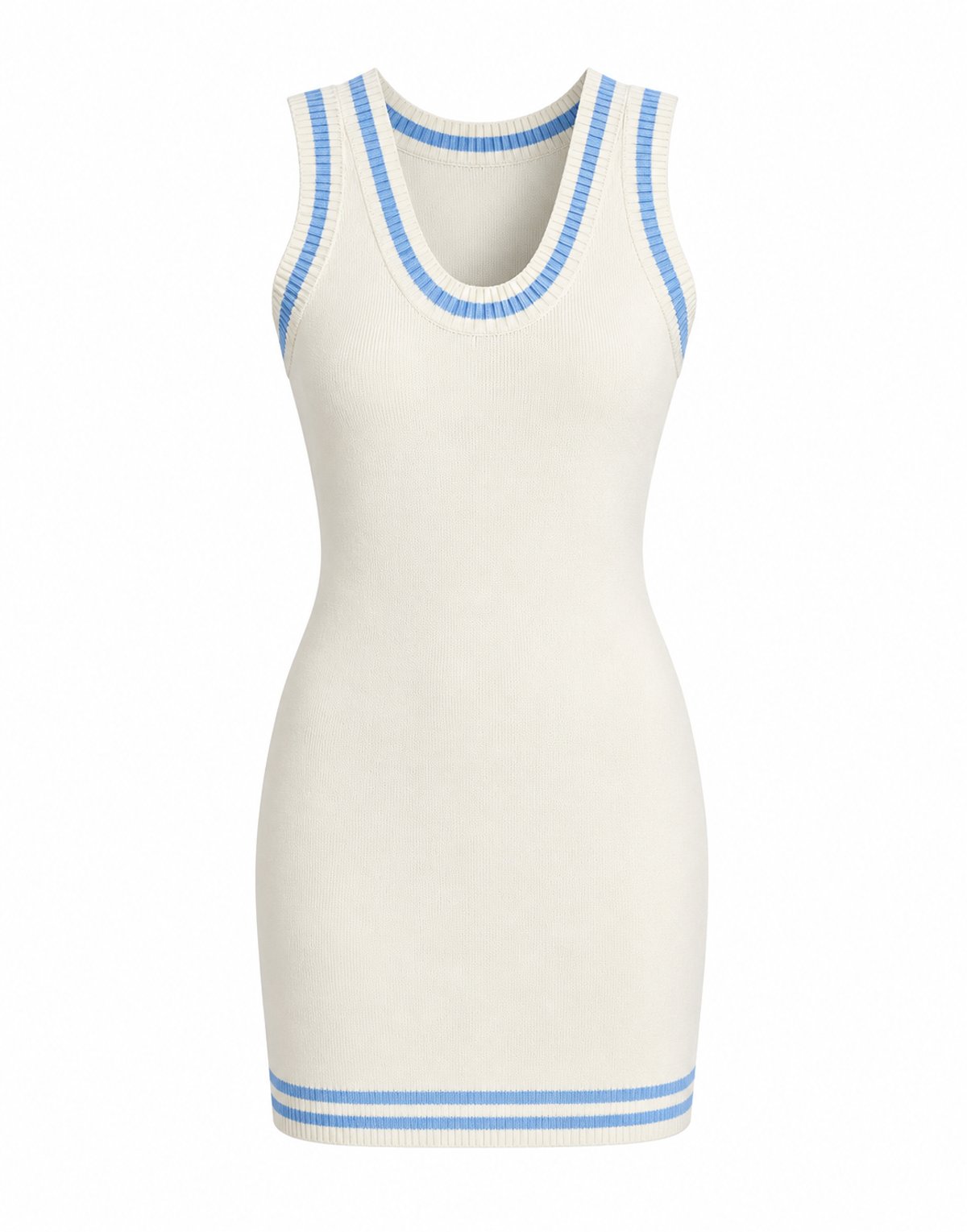 Vestido blanco con detalles azules