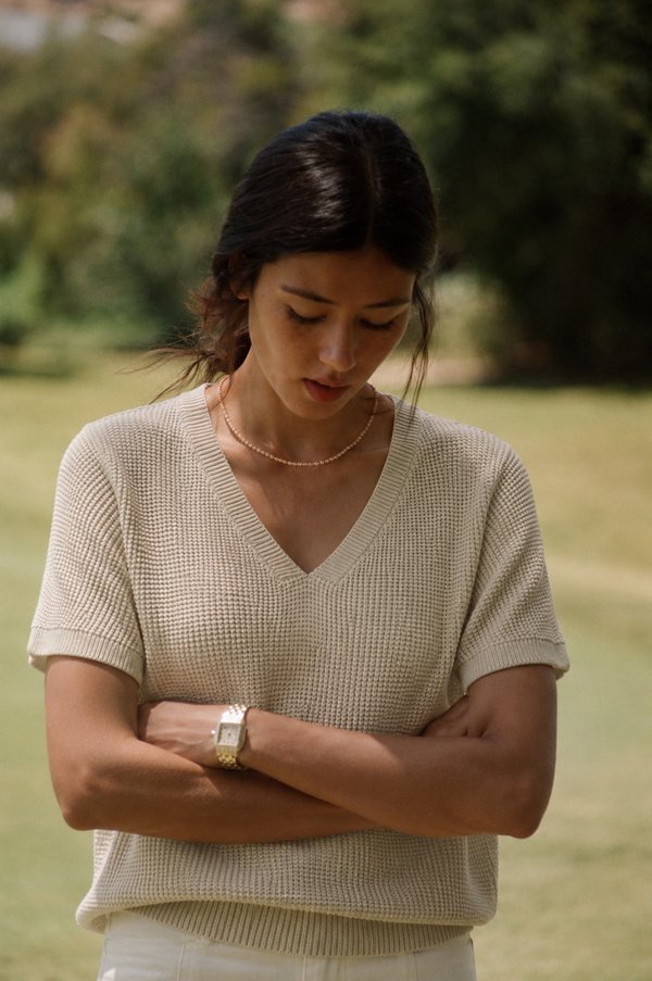 Top Knit Waffle Beige