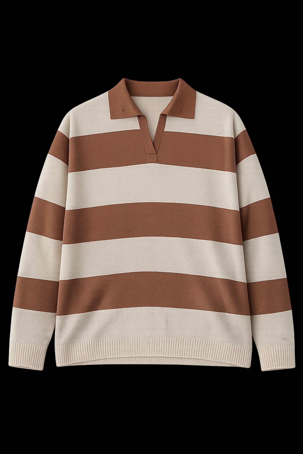 Sweater Polo Rugby Camel & Ivory - 2