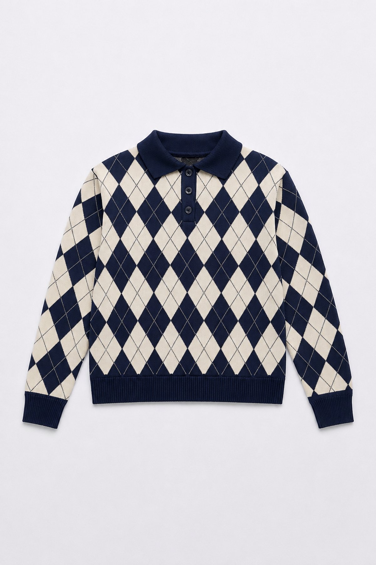 Sweater Polo Argyle Navy - 2