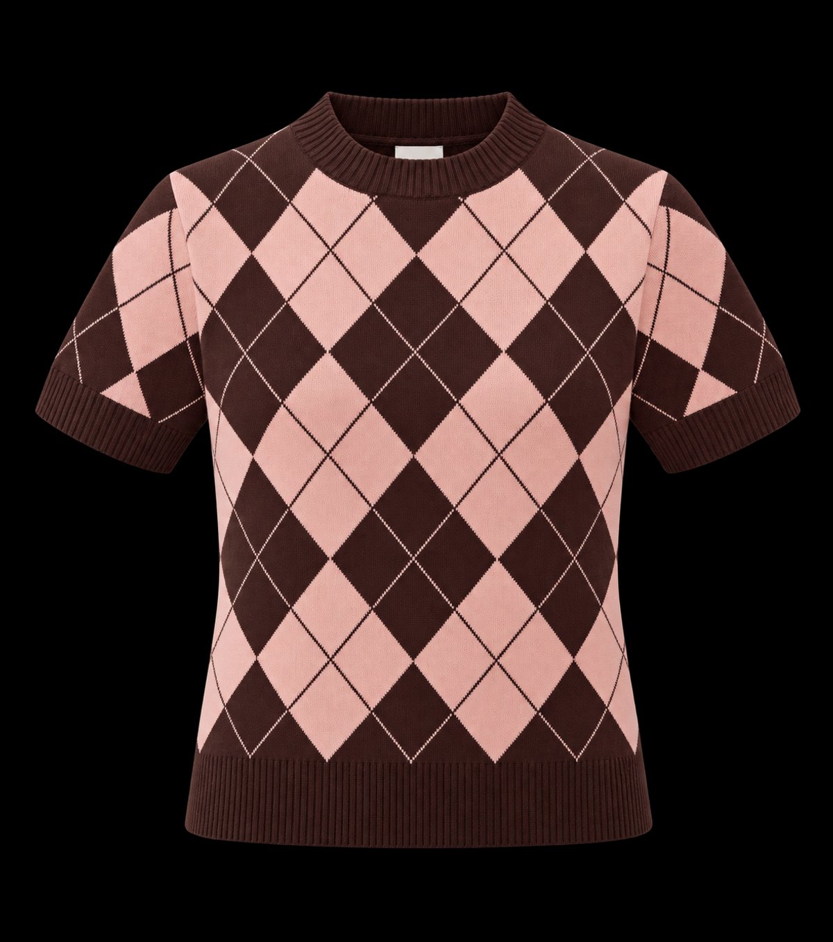 Sweater Argyle Chocolate & Pink - 2