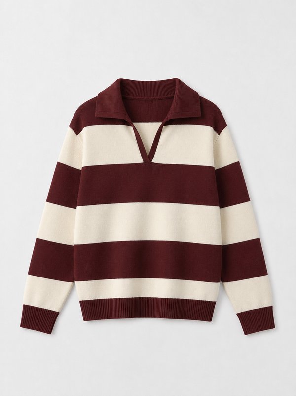 Sweater Rugby Burgundy & Crudo