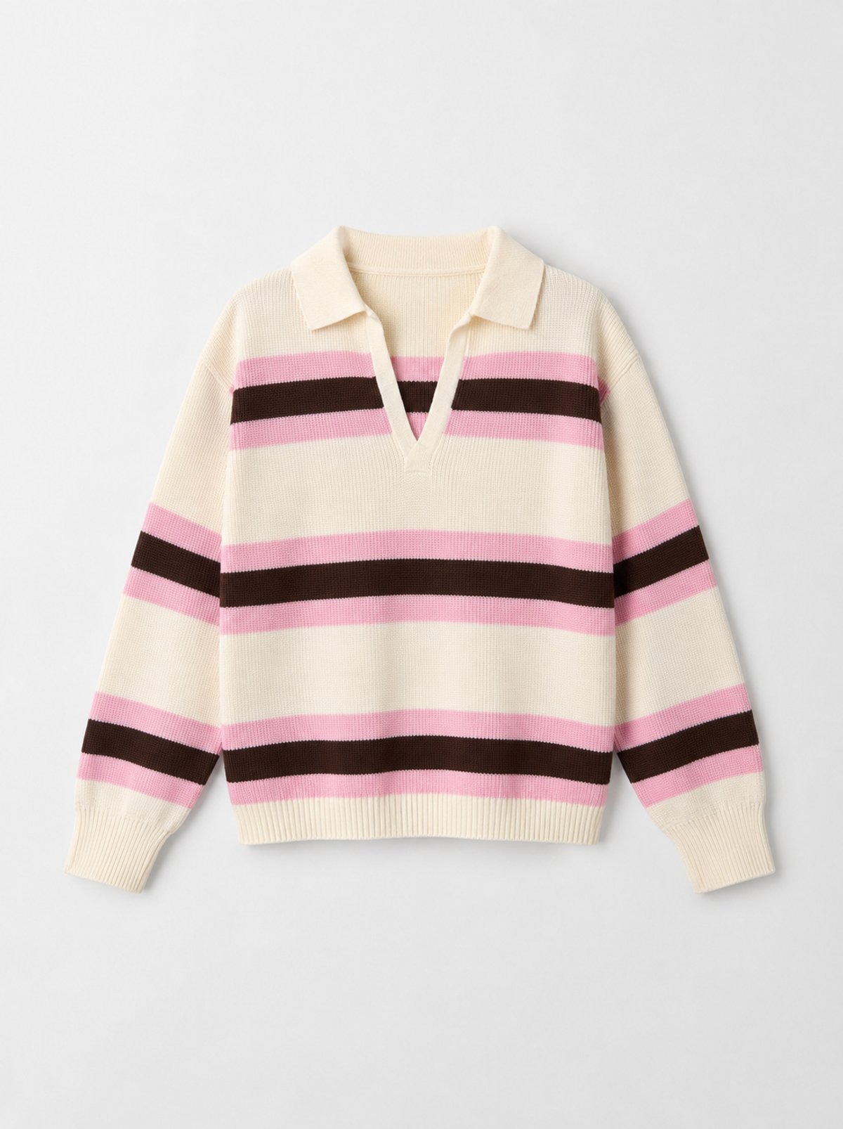 Sweater Rugby Rayado Rosa & Chocolate - 2