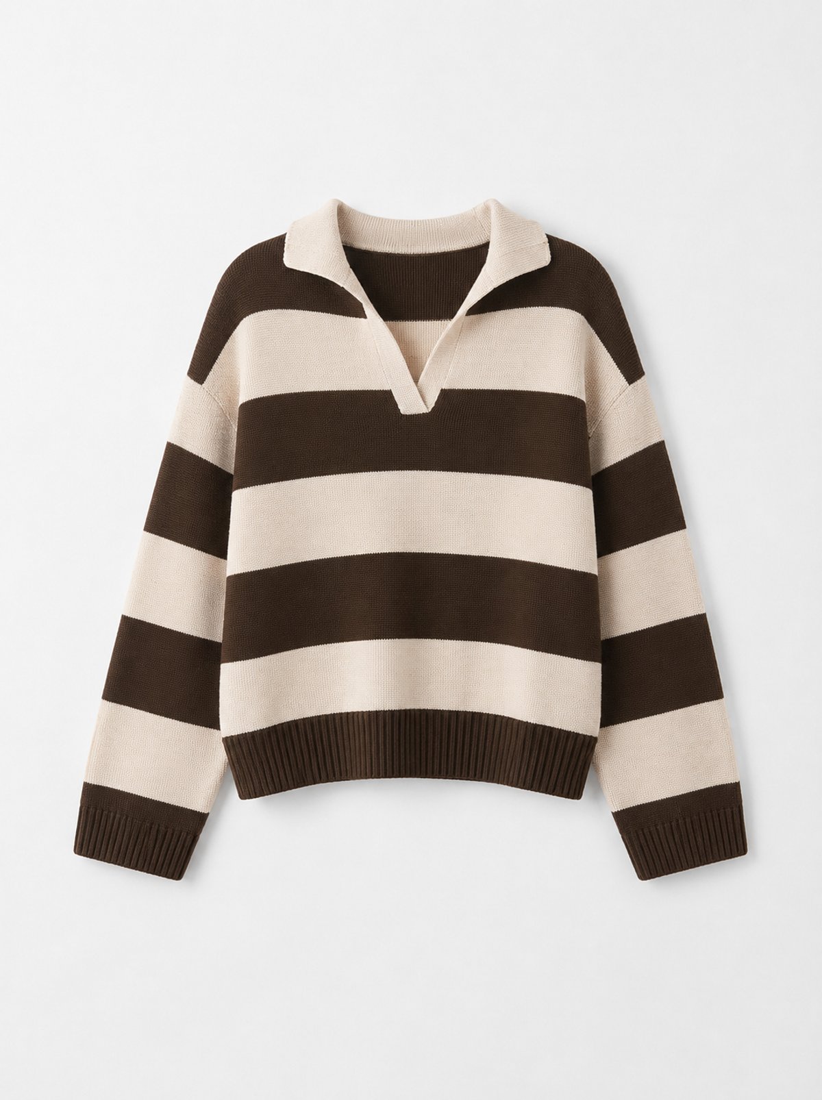 Sweater Rugby Rayado Chocolate & Crema - 2