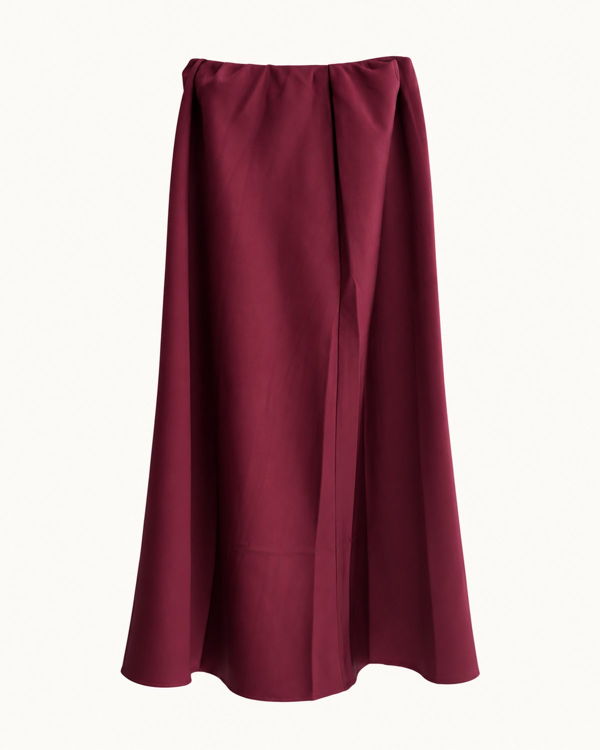 Falda Midi Burgundy Satinada - 2