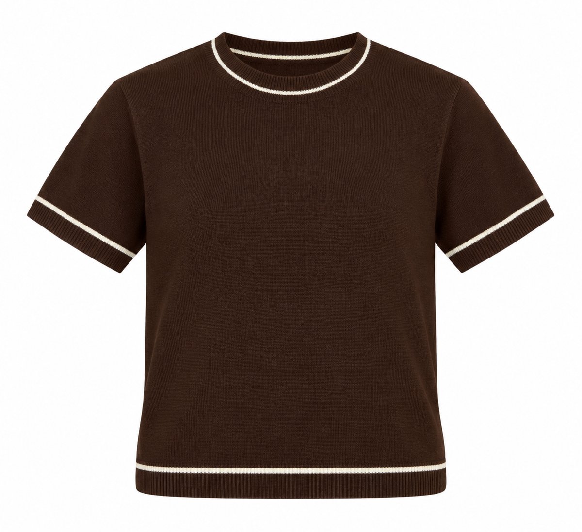 Remera Knit Contrast Chocolate - 2
