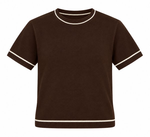 Remera Knit Contrast Chocolate