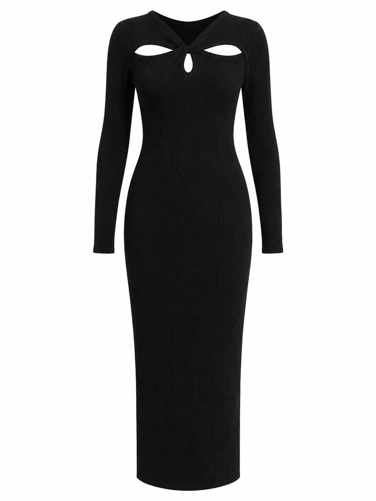 Vestido Midi Noir Cut-Out - 2