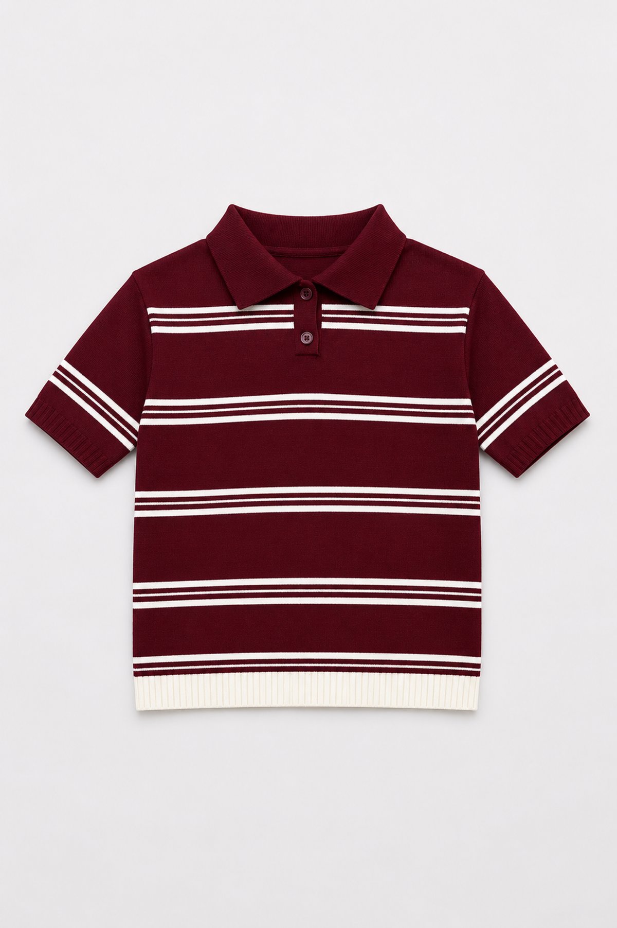 Polo Knit Rayado Bordeaux - 2