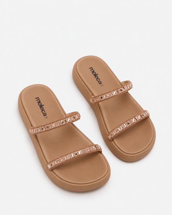 Sandalia Nude con Strass