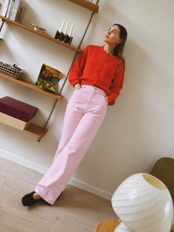Jeans Wide Leg Bubble Pink