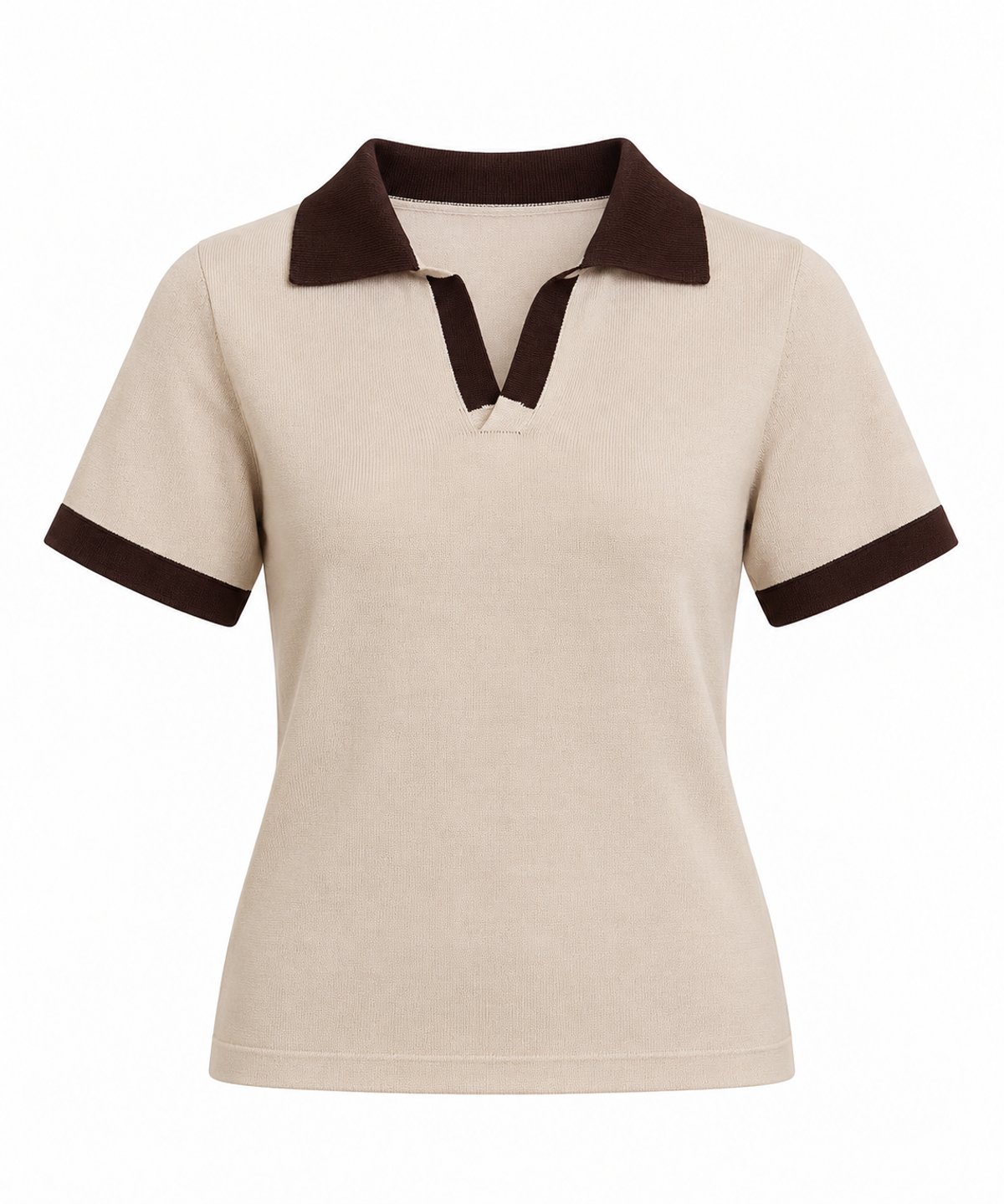 Polo Knit Bicolor Chocolate & Ivory - 2