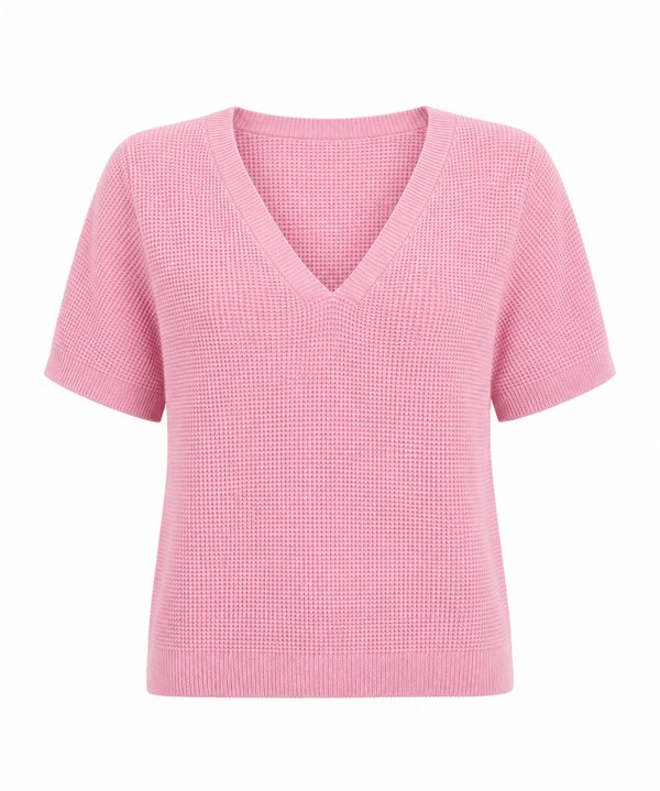Top Knit Waffle Rosa