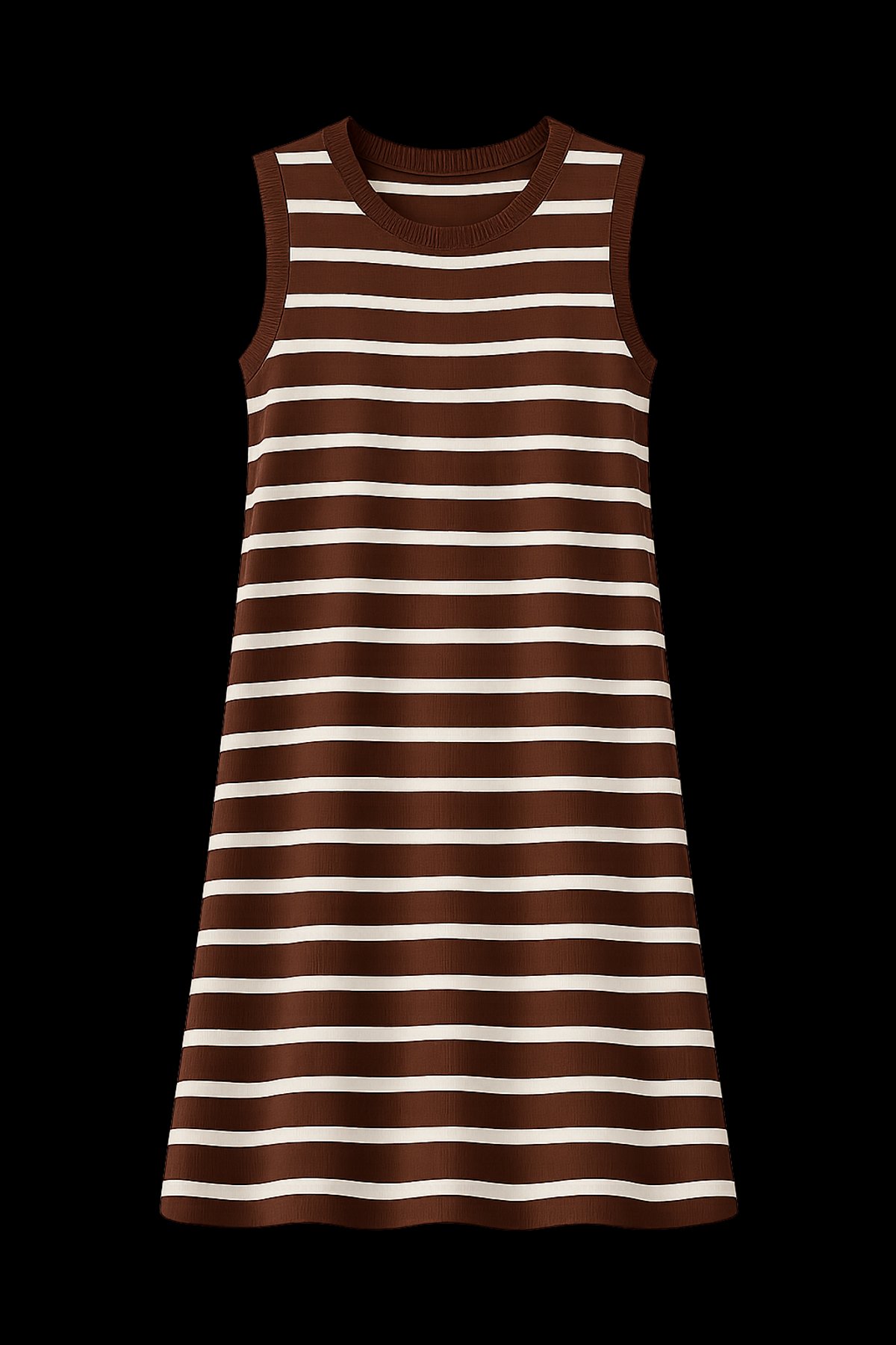 Vestido Tejido Rayado Chocolate - 2