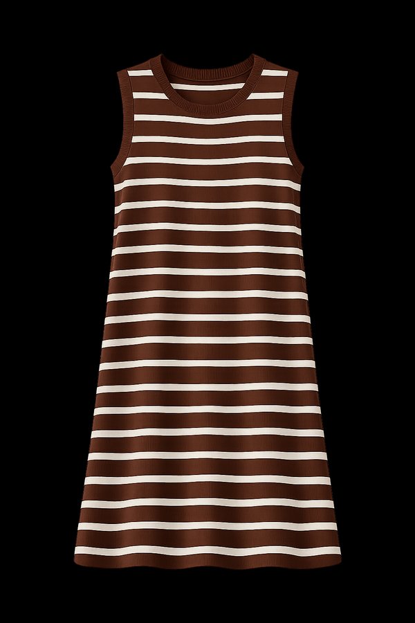 Vestido Tejido Rayado Chocolate