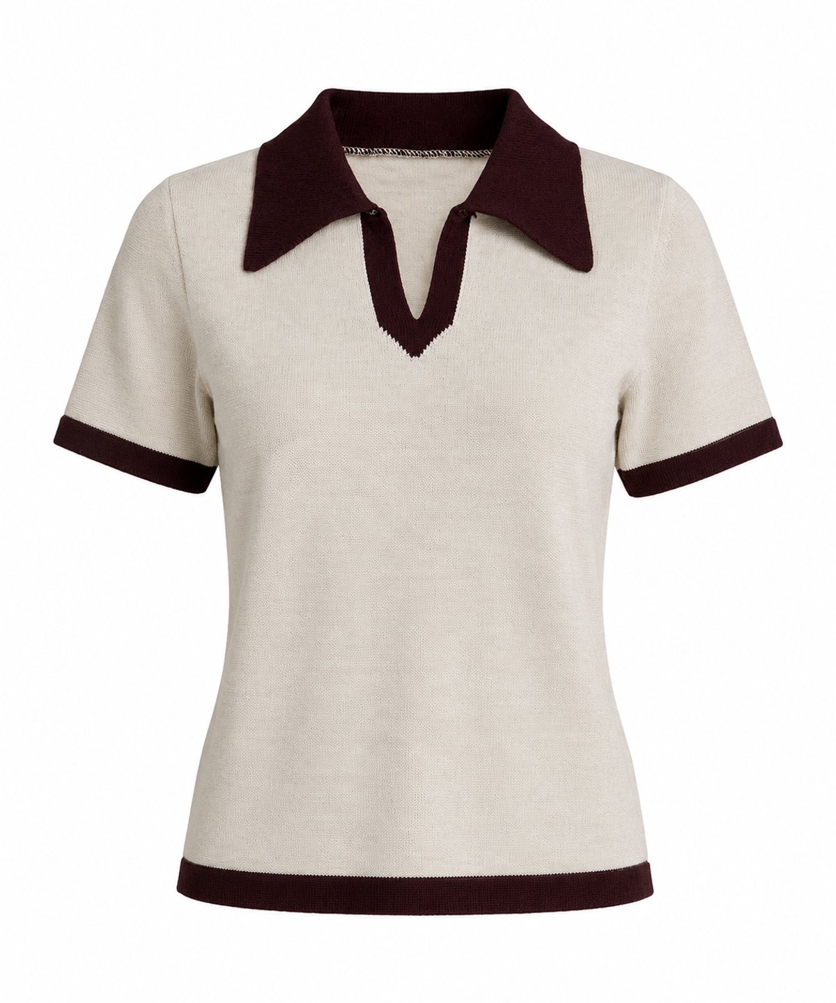 Polo Knit Ivory Chocolate  - 2
