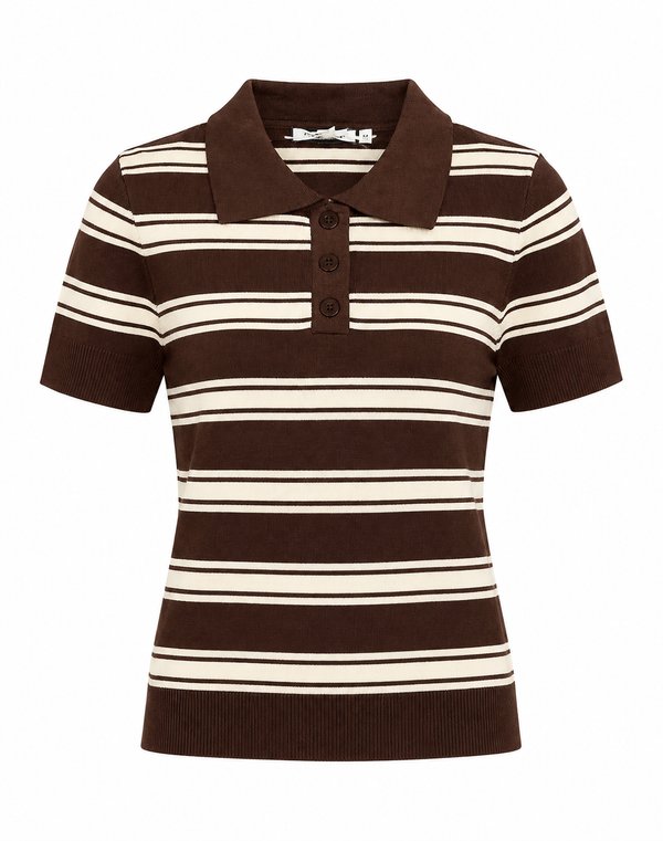 Polo Knit Rayado Chocolate