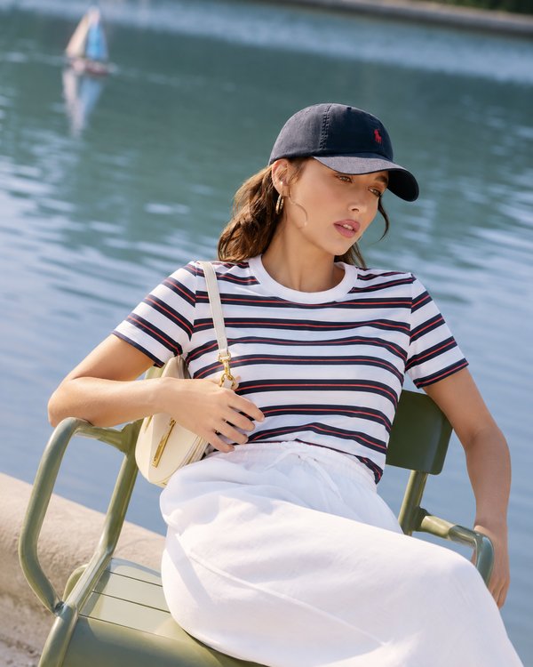 Remera Knit Rayas Navy & Red