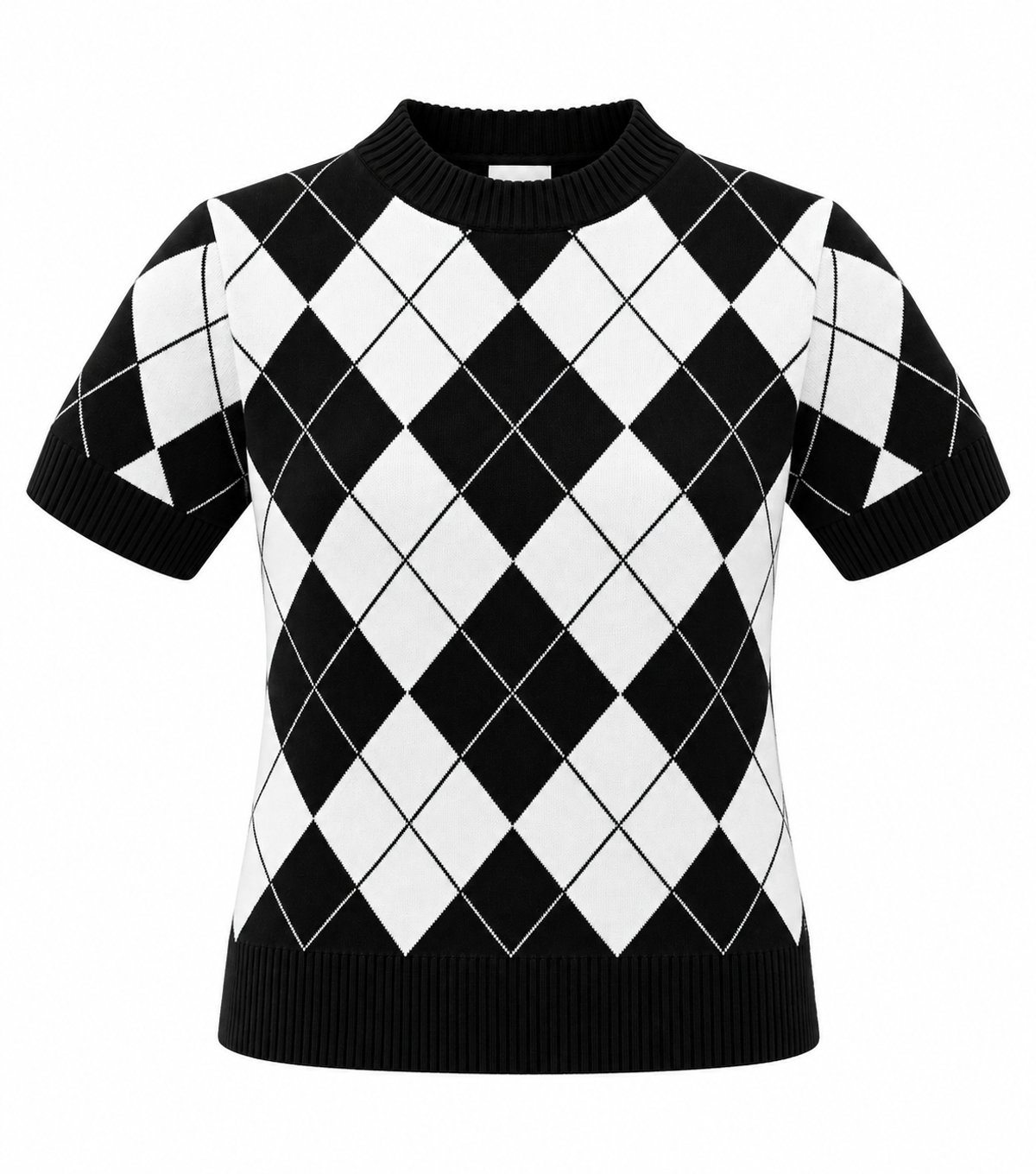 Sweater Argyle Black & White - 2