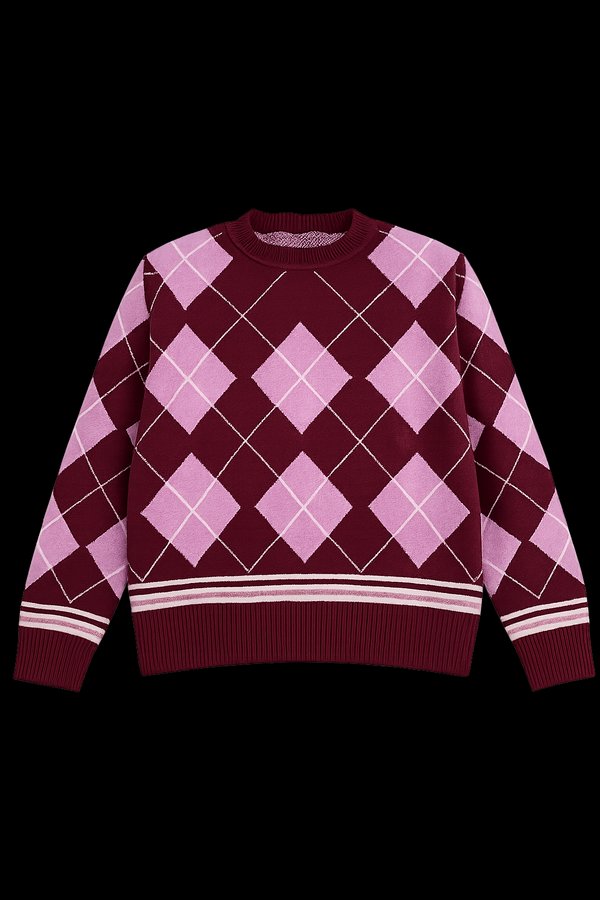 Sweater Argyle Bordeaux