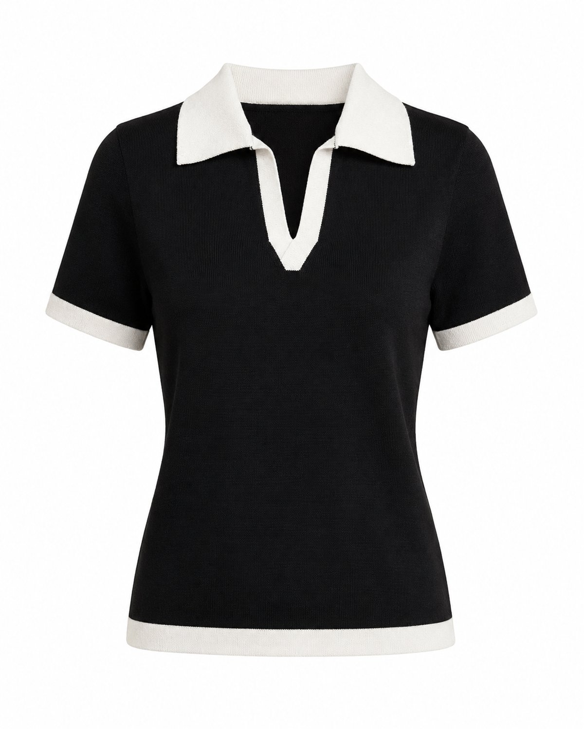 Polo Knit Contrast Black - 2