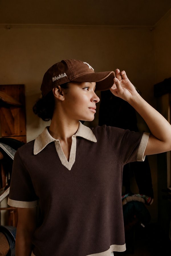 Polo Knit Contrast Chocolate 
