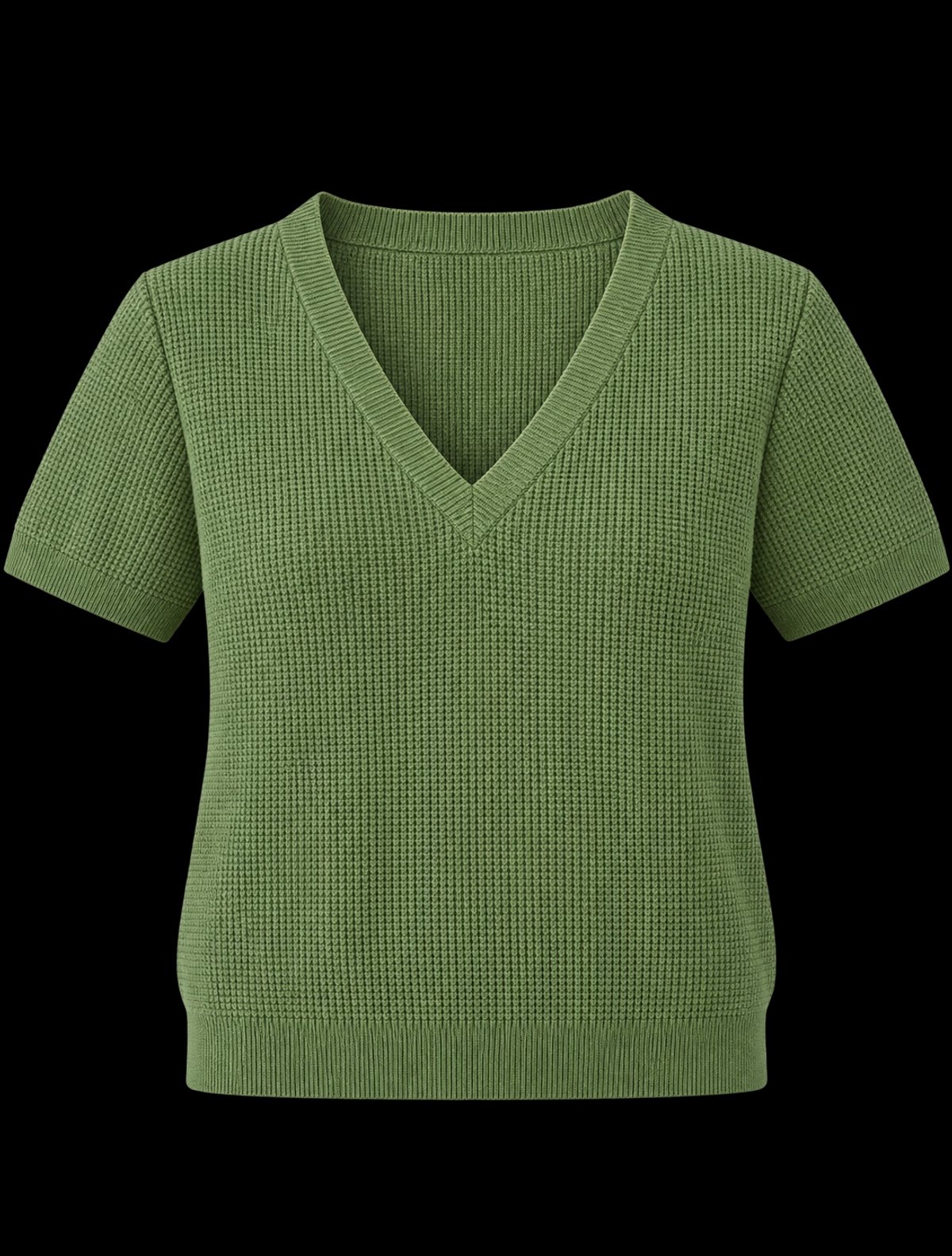 Sweater Tejido V-Neck Olive - 2