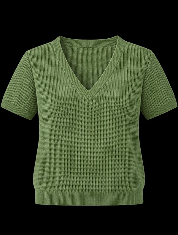 Sweater Tejido V-Neck Olive