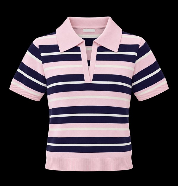 Polo Tejido Rayado Pink