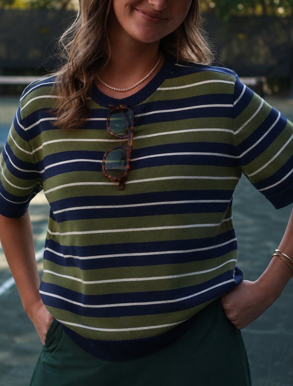 Top Knit Rayas Olive 