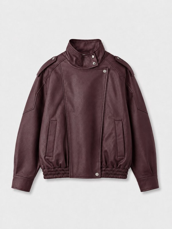     Campera Bomber Oversized Bordeaux