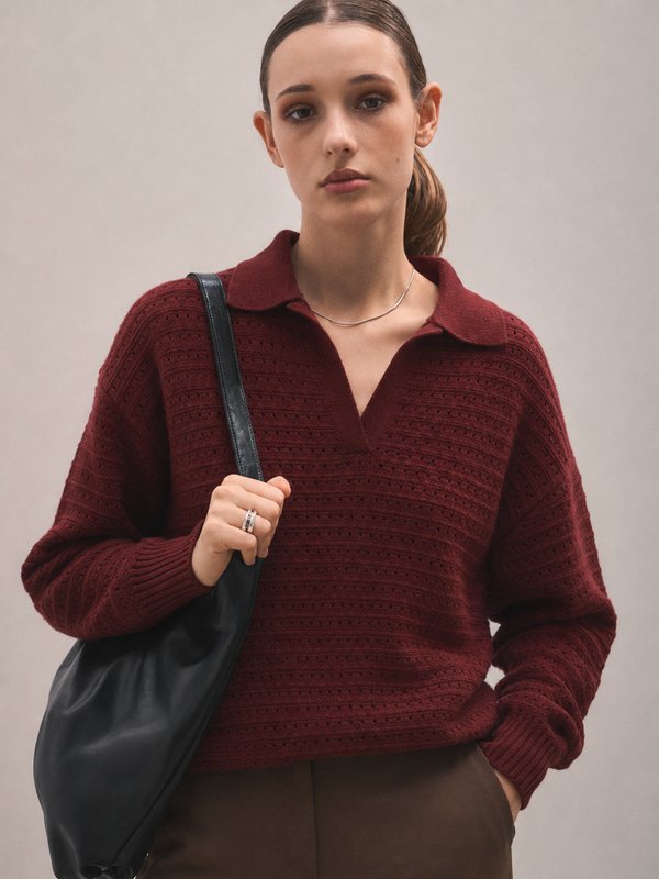 Sweater Polo Borgoña