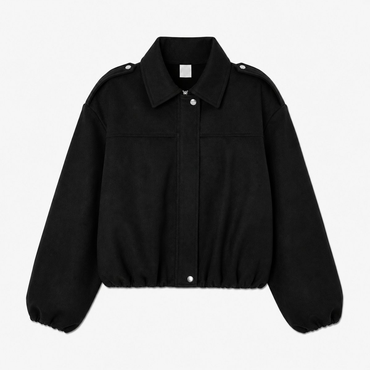 Chaqueta Bomber Suede Negra - 2