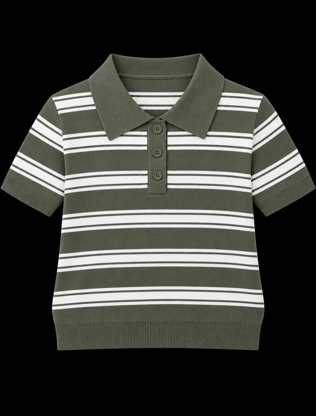 Polo Tejido Rayado Olive - 2