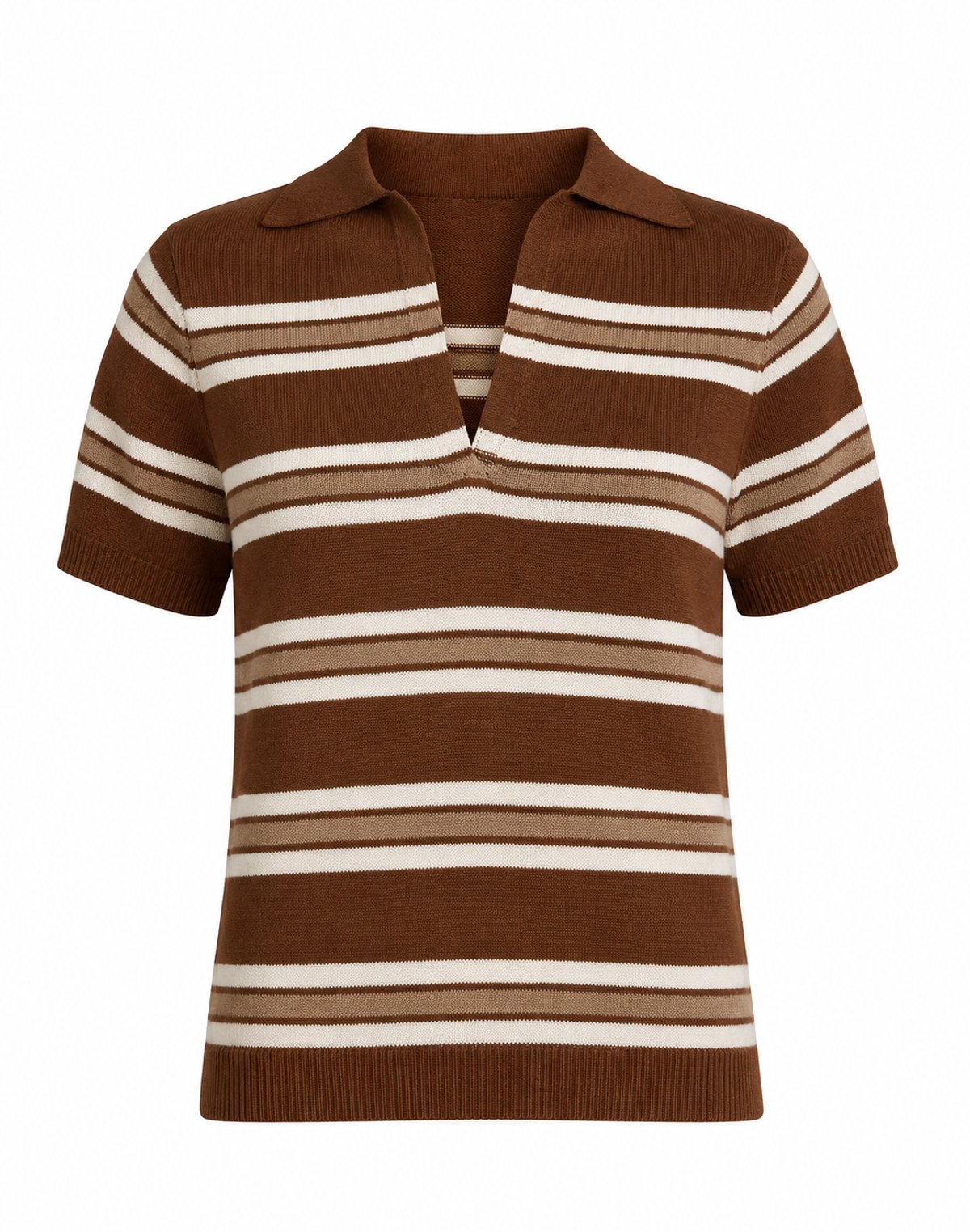 Polo Knit Rayado Caramelo - 2